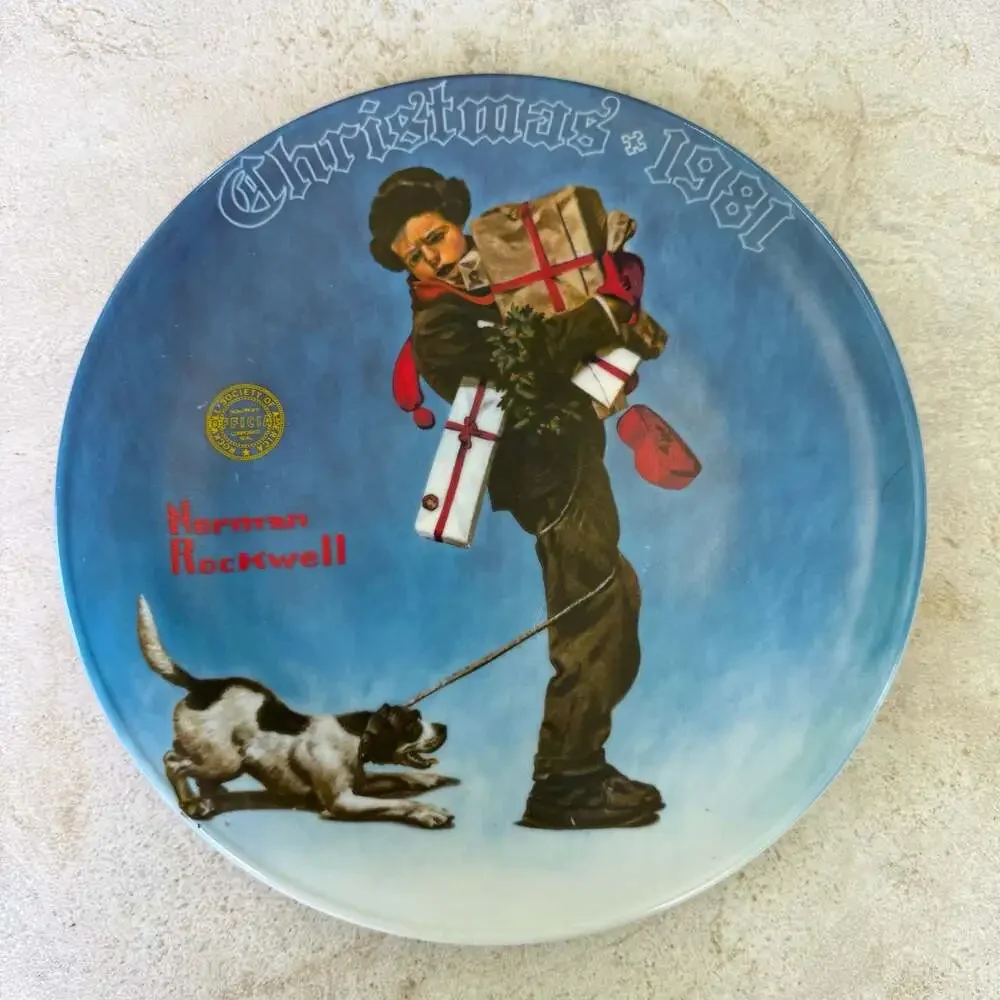 Norman Rockwell 'Wrapped Up in Christmas' 1981 Collector Plate